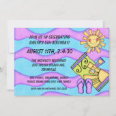 Dagelijkse uitnodiging voor een strandzwemwedstrij (Achterkant)