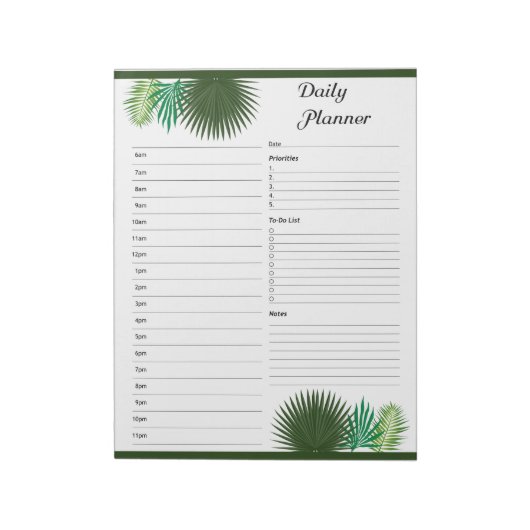 Dagelijkse uur Planner Notitieblok (Linkerzijde)