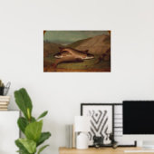 Dagelijkse vangst forel op een rivieroever poster (Thuiskantoor)