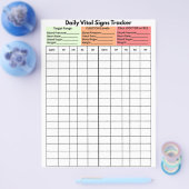 Dagelijkse vitale functies Log dagboek Patiëntenon Flyer (Enkel)