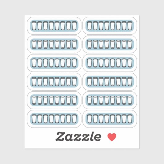 Dagelijkse Water Tracker Bujo Planner Sticker (Vel)