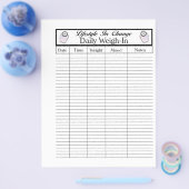 Dagelijkse weegpagina, voor Levensstijlverandering Flyer (Enkel)