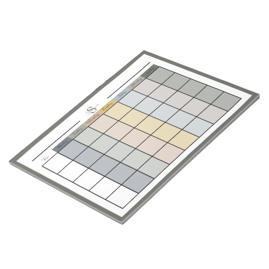 Dagelijkse weekblad kleurencombinatie 1 notitieblok (Schuin)