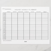 Dagelijkse weekplanning gedrukte bladen briefhoofd (Achterkant)