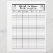 Dagelijkse Weigh-In pagina, voor verandering in le Flyer (Voorkant)