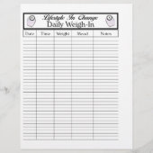 Dagelijkse Weigh-In pagina, voor verandering in le Flyer (Achterkant)