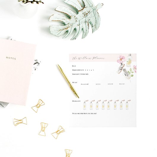 Dagelijkse Wellness Planner met Watertracker Notitieblok