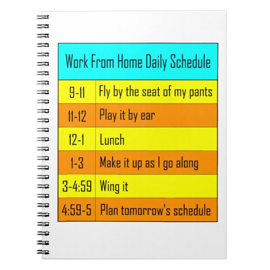 Dagelijkse werkplanning thuis notitieboek (Voorkant)
