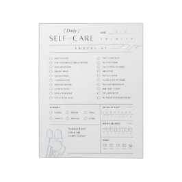 Dagelijkse zelfzorgchecklist notitieblok