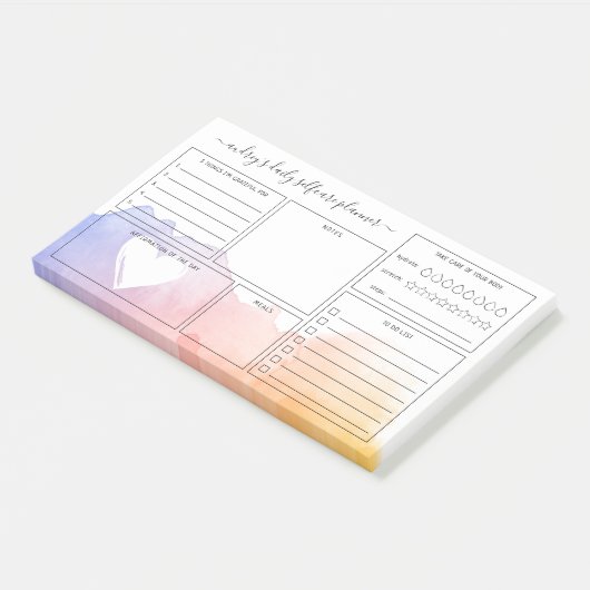 Dagelijkse zorgplannen voor dagdroog Waterverf Post-it® Notes (Schuin)