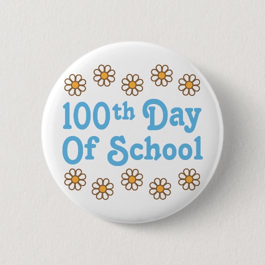 Dagen 100e dag schoolschoolgeld ronde button 5,7 cm (Voorkant)