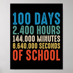 Dagen 2400 uur van schoolleraar en student Vint Poster