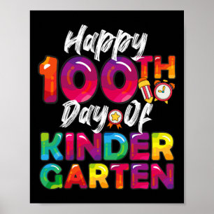 Dagen Alle Leerkracht Gelukkige 100ste Dag van Kin Poster