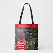 Dagen Be Merry Bright Rustieke Kerstmis Sneeuwman  Tote Bag (Voorkant)