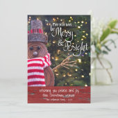 Dagen Be Merry Bright Script Schattige Rustieke Sn Feestdagenkaart (Staand voorkant)