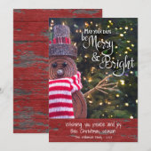 Dagen Be Merry Bright Script Schattige Rustieke Sn Feestdagenkaart (Voorkant / Achterkant)