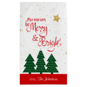 Dagen Be Merry Helder Rood Script Gouden Sterren B Klein Cadeauzakje (Achterkant)