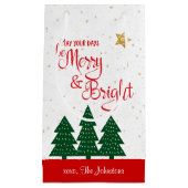 Dagen Be Merry Helder Rood Script Gouden Sterren B Klein Cadeauzakje (Voorkant)