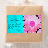 DAGEN, blauwe turquase roze zwart Etiket (Insitu)