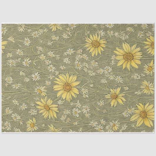 Dagen bloemen  ephemerpatroon tissuepapier (Voorkant)