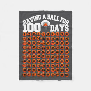 Dagen Dag School Basketbal School 100 100ste Lach Fleece Deken