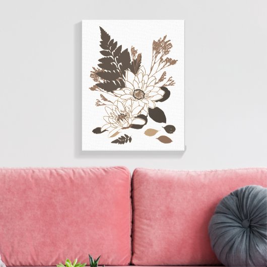 Dagen en bladeren - transparant op room. canvas afdruk (Insitu (Woonkamer))