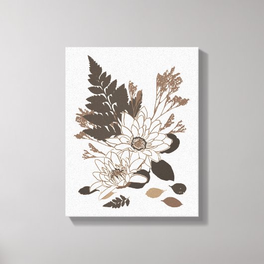 Dagen en bladeren - transparant op room. canvas afdruk (Voorkant)