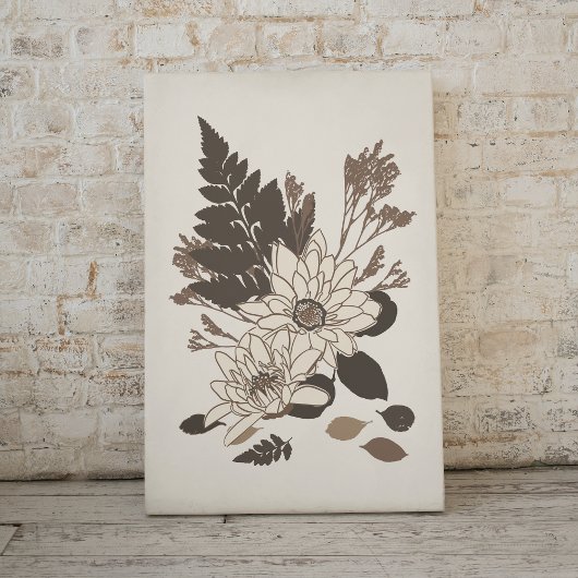 Dagen en bladeren - transparant op room. canvas afdruk