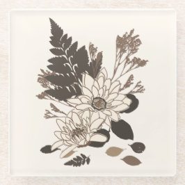 Dagen en bladeren - transparant op room. glazen onderzetter