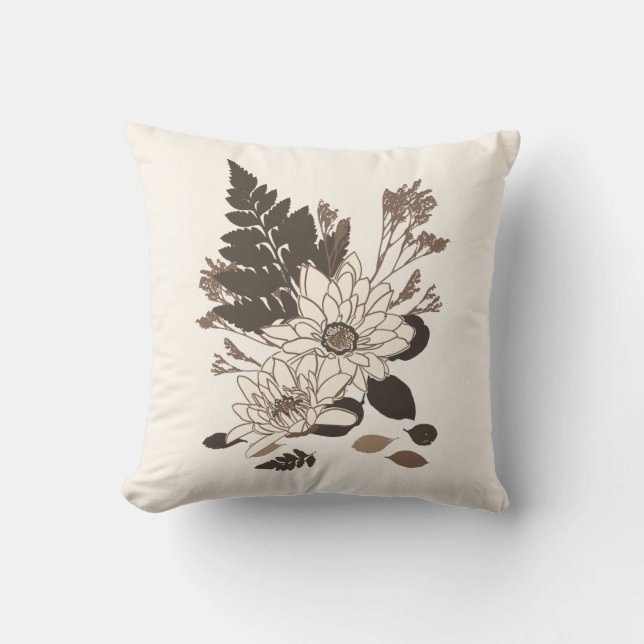 Dagen en bladeren - transparant op room. kussen (Voorkant)