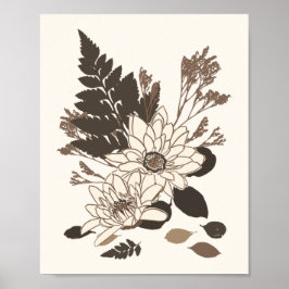 Dagen en bladeren - transparant op room. poster