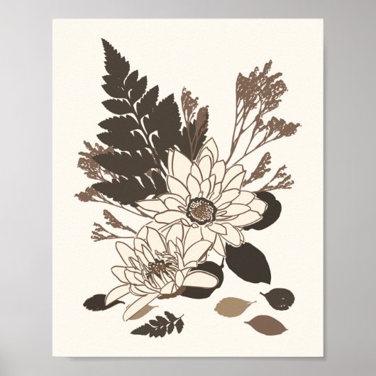 Dagen en bladeren - transparant op room. poster (Voorkant)