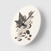 Dagen en bladeren - transparant op room. ronde klok (Hoek)