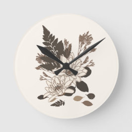 Dagen en bladeren - transparant op room. ronde klok