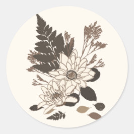 Dagen en bladeren - transparant op room. ronde sticker