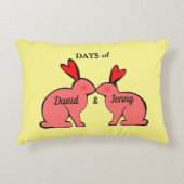 Dagen en Nachten van liefhebbers van konijnen Accent Kussen (Voorkant)