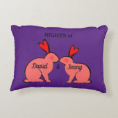 Dagen en Nachten van liefhebbers van konijnen Accent Kussen (Achterkant)