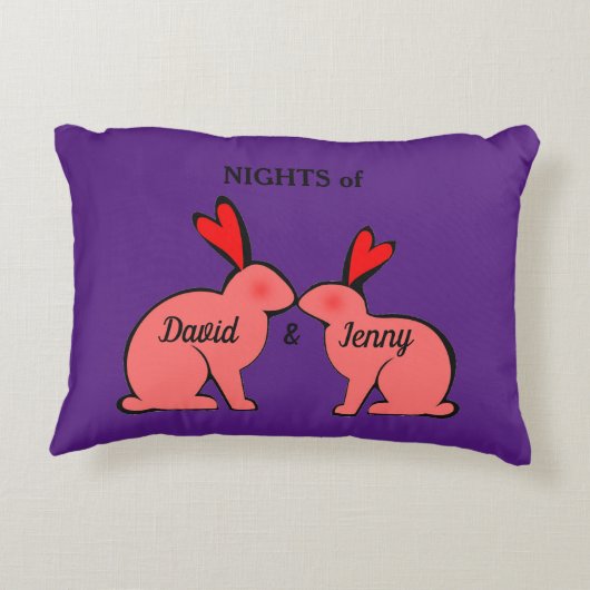 Dagen en Nachten van liefhebbers van konijnen Accent Kussen (Achterkant)