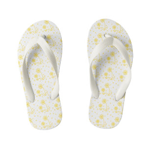 Dagen en Stippen 2 - Lemon Geel en Wit Kinder Teenslippers