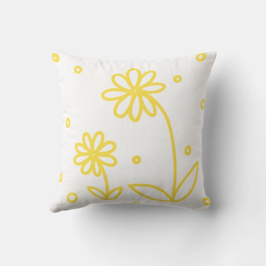 Dagen en Stippen 2 - Lemon Geel en Wit Kussen (Achterkant)