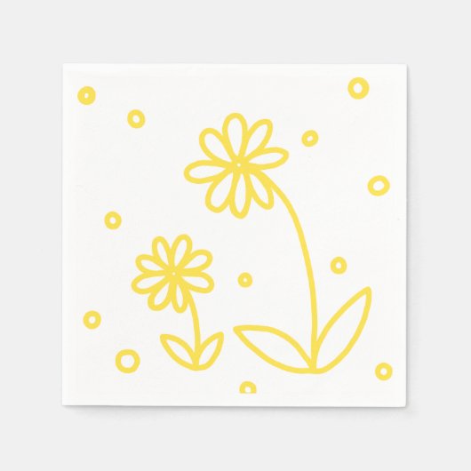 Dagen en Stippen 2 - Lemon Geel en Wit Servet (Voorkant)