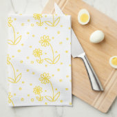 Dagen en Stippen 2 - Lemon Geel en Wit Theedoek (Quarter Fold)