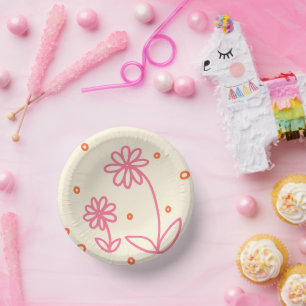 Dagen en Stippen 2 - Roze, Oranje en crème Papieren Kommen