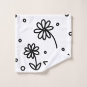 Dagen en Stippen 2 - Zwart en wit Bad Handdoek (Wasdoekje)