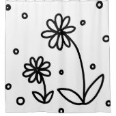 Dagen en Stippen 2 - Zwart en wit Douchegordijn (Voorkant)