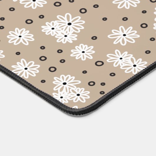 Dagen en Stippen - Taupe, zwart en wit Bureaumat (Hoek)