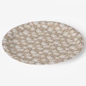 Dagen en Stippen - Taupe, zwart en wit Papieren Bordje (Gekanteld)