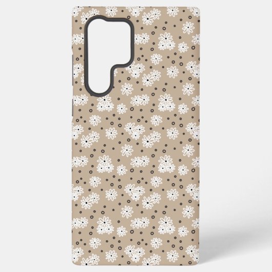 Dagen en Stippen - Taupe, zwart en wit Samsung Galaxy Hoesje (Achterkant)