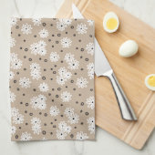 Dagen en Stippen - Taupe, zwart en wit Theedoek (Quarter Fold)