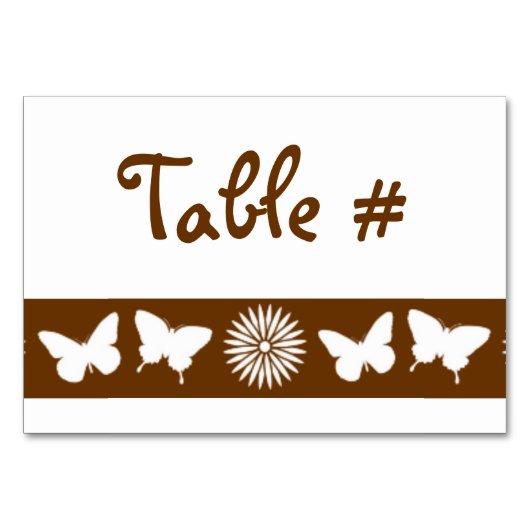Dagen en vlinders in Chocolate Table Kaart (Voorkant)